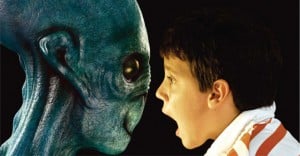 alien scaring child