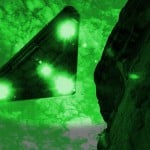 triangle ufo with green lights