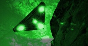 triangle ufo with green lights