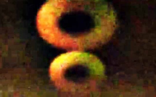 glowing donut ufo