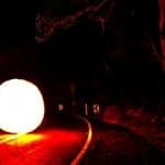 orb ufo on the street at night