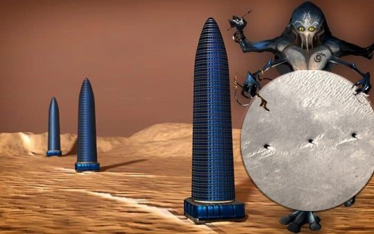 artificial towers on mars