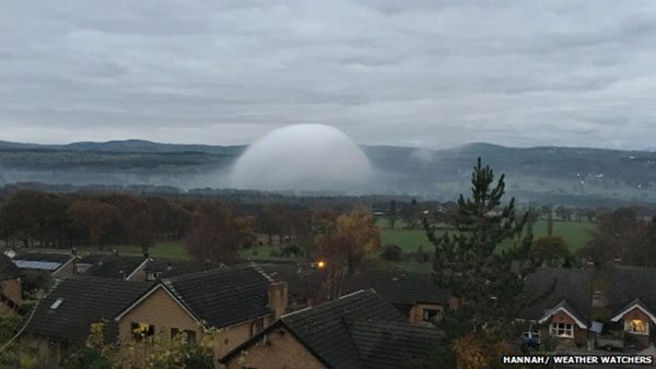 spherical ufo or cloud