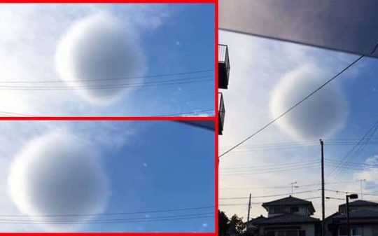 Spherical UFO With Vapor Camouflage Photographed in Japan