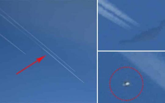 Photographer Snaps Pic Of Orb UFO Trailing B2 Bomber Formation