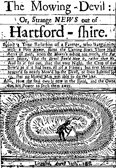 crop circle in early newspaper