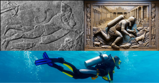 Discovery of an Ancient Assyrian Relic Unveils Earliest Known Underwater Diver
